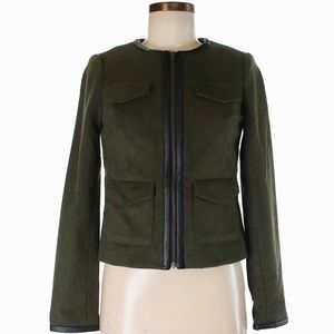 NWOT - The Limited - Wool and leather trim coat